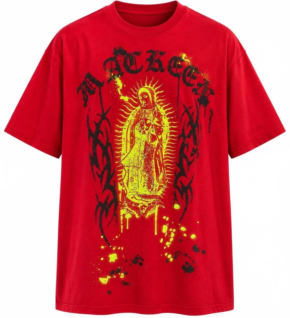 NEW MACKEEN USA men's short sleeve t-shirt in red